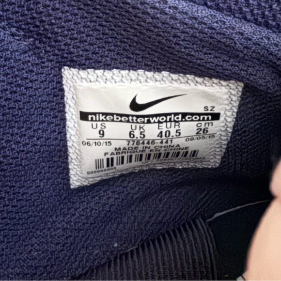 NIKE x SACAI sz 9 Dunk Lux High No Laces White Navy Blue 776446 Nikelab - Picture 7 of 13